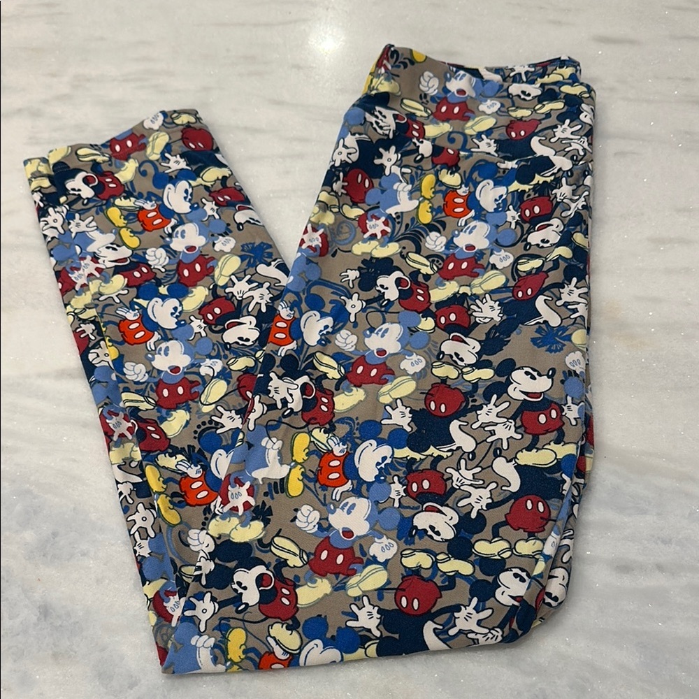 LuLaRoe Multicolor Mickey Mouse Print Leggings